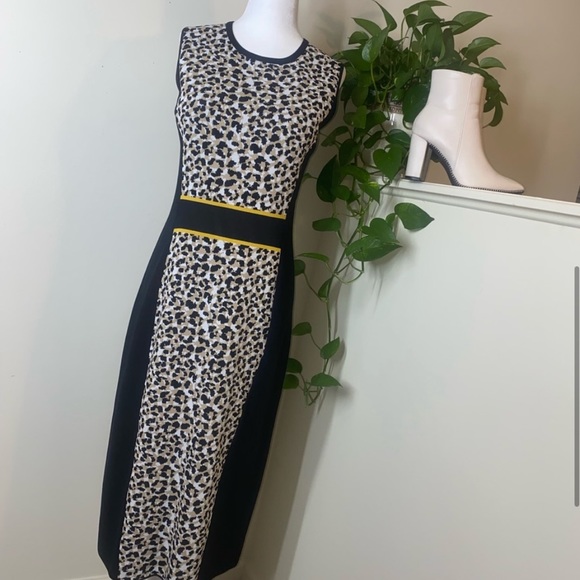NWT NY&CO Leopard Print Sheath Dress - Picture 5 of 8